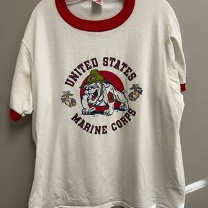 Vintage 1983 USMC red ringer T-Shirt XL Bulldog